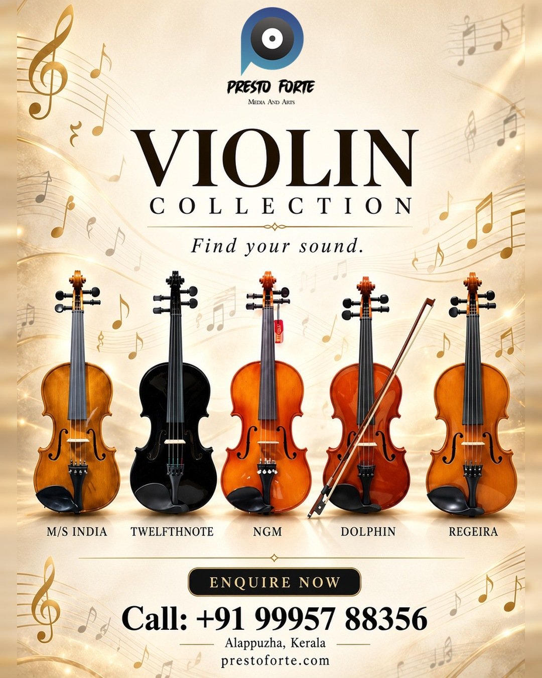 Violin Collection at Presto Forte: How to Choose the Right Violin in Alappuzha, Kerala