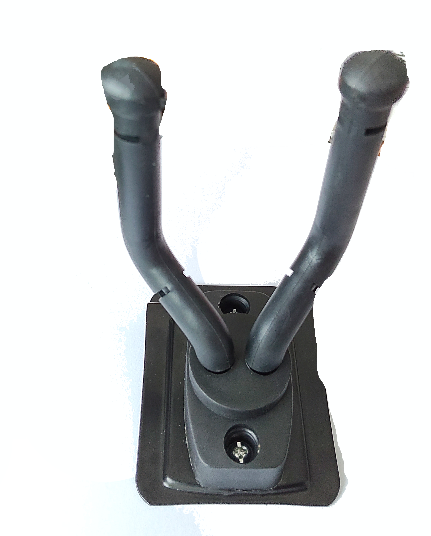 Guitar Wall Hanger Stand Ostar | Guitar Wall Mount with Square Plastic Base & Steel Arms with Protective Sleeves – 1 Pack, Black