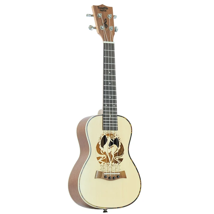 Twelfthnote Concert Ukulele – Solid Spruce Top (Phoenix Design)