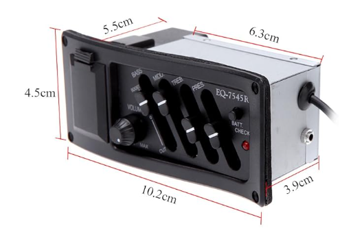 Andoer EQ-7545R Piezo Pickup Acoustic Guitar Preamp Amplifier