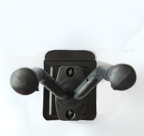 Guitar Wall Hanger Stand Ostar | Guitar Wall Mount with Square Plastic Base & Steel Arms with Protective Sleeves – 1 Pack, Black